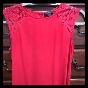 J Crew- red sleeveless blouse
